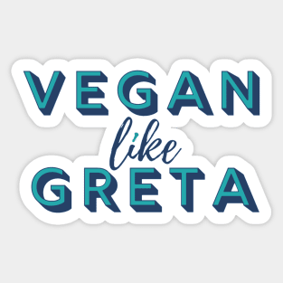 VEGAN LIKE GRETA in Muted Green and Blue - Climate Vegan Sticker